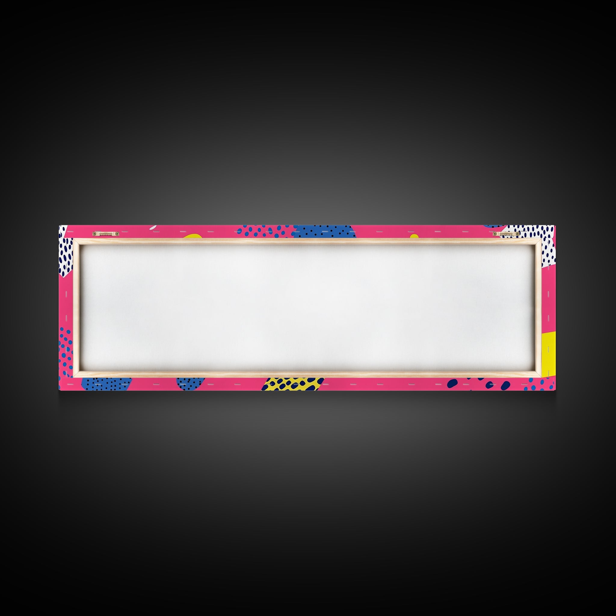 Retro 90s Style Mall Art, Framed Canvas Print, 1990s American Mall Inspired Wall Art, Retro Decor, Fuschia Pink and Blue Eye Catching Wall Art