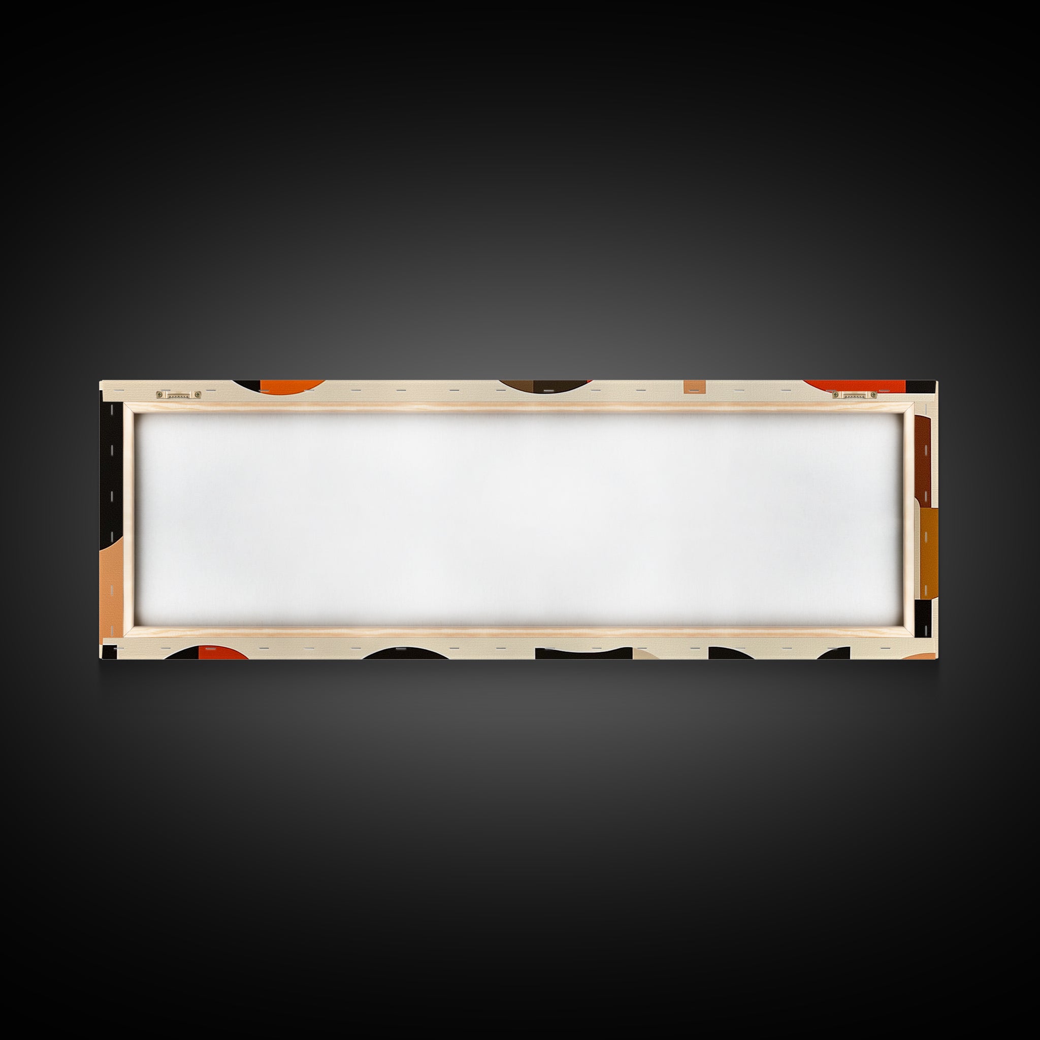 Mid-century Modern Wall Art, Framed Panoramic Art, Earth Tones, Subdued Artwork, Geometric Patterns, Above Couch or Sofa Art