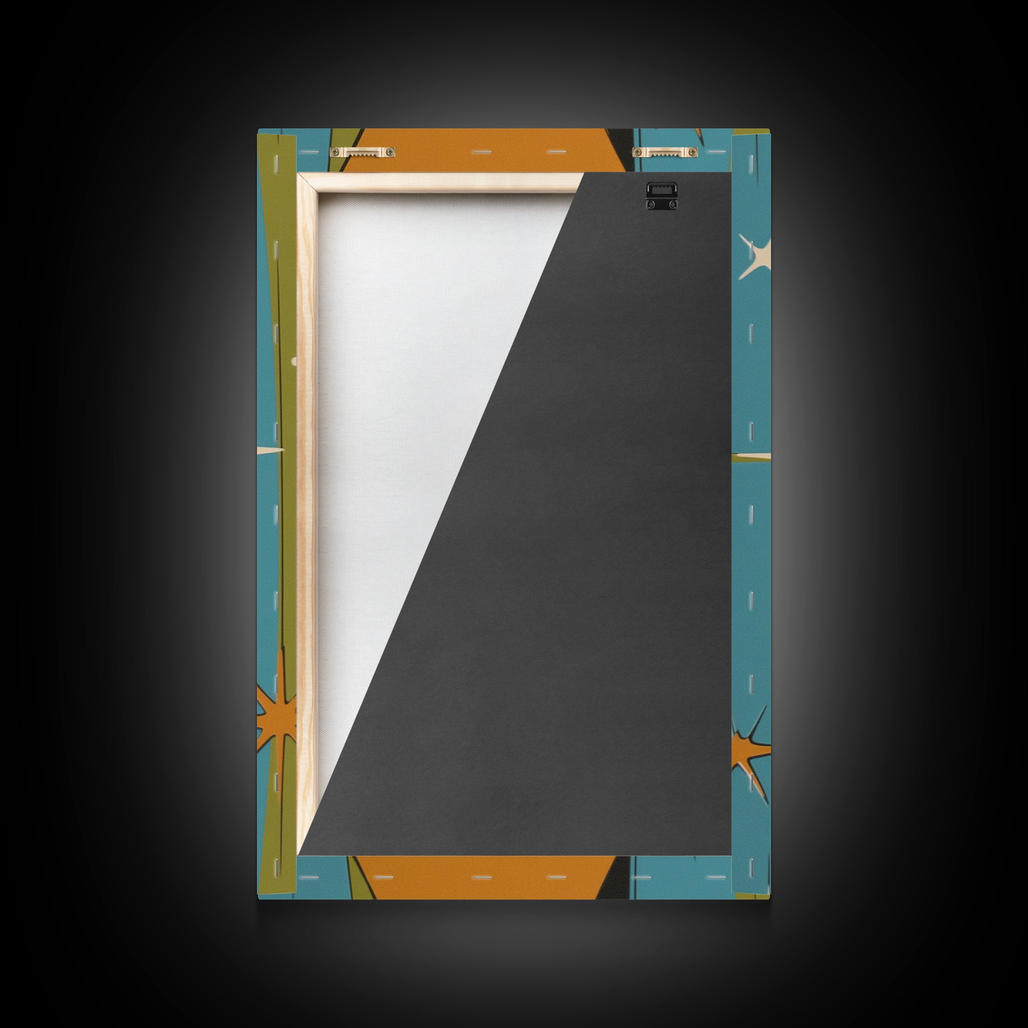 Atomic Age 1950s Style Retro Starburst, Pastel Colors, Canvas Print, MCM Wall Art Home Decor