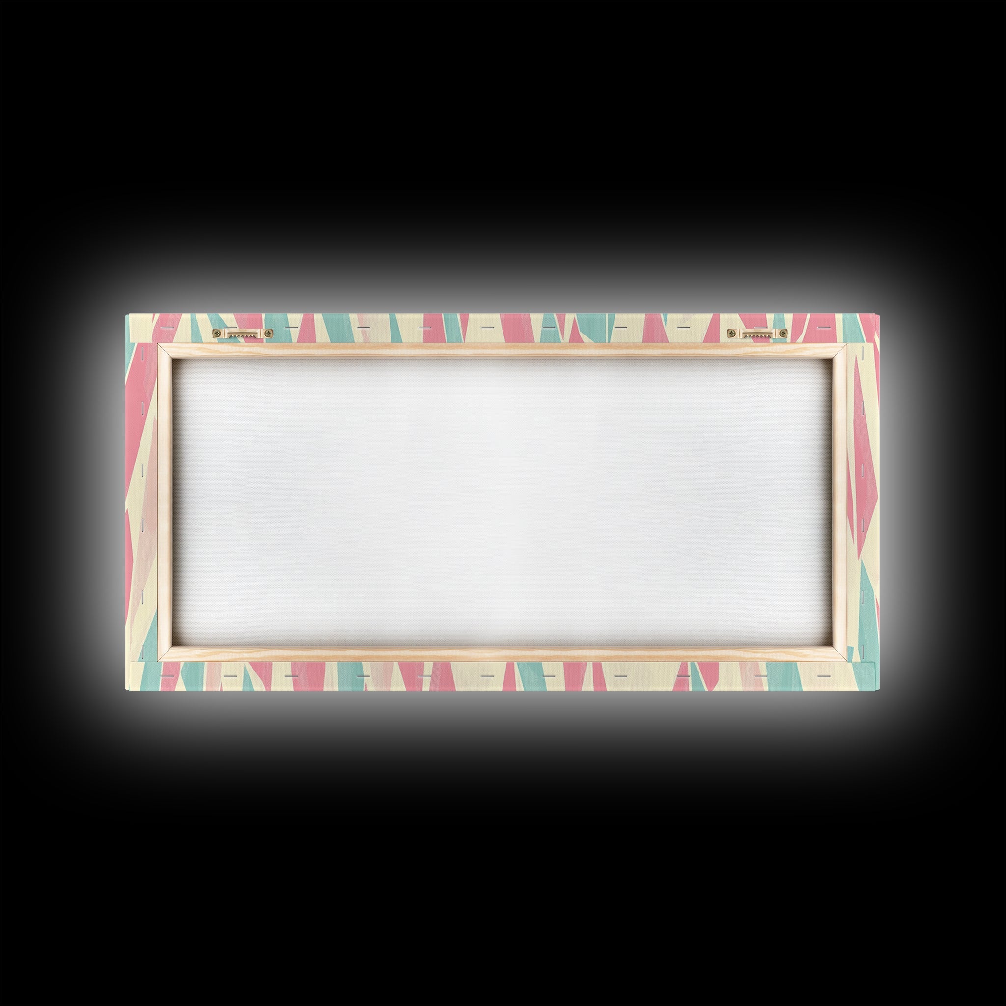 Pastel Mid-Century Modern Art - Retro Geometric Wall Art - Framed Canvas Print - Modern Abstract Painting - Bold Bright Colors