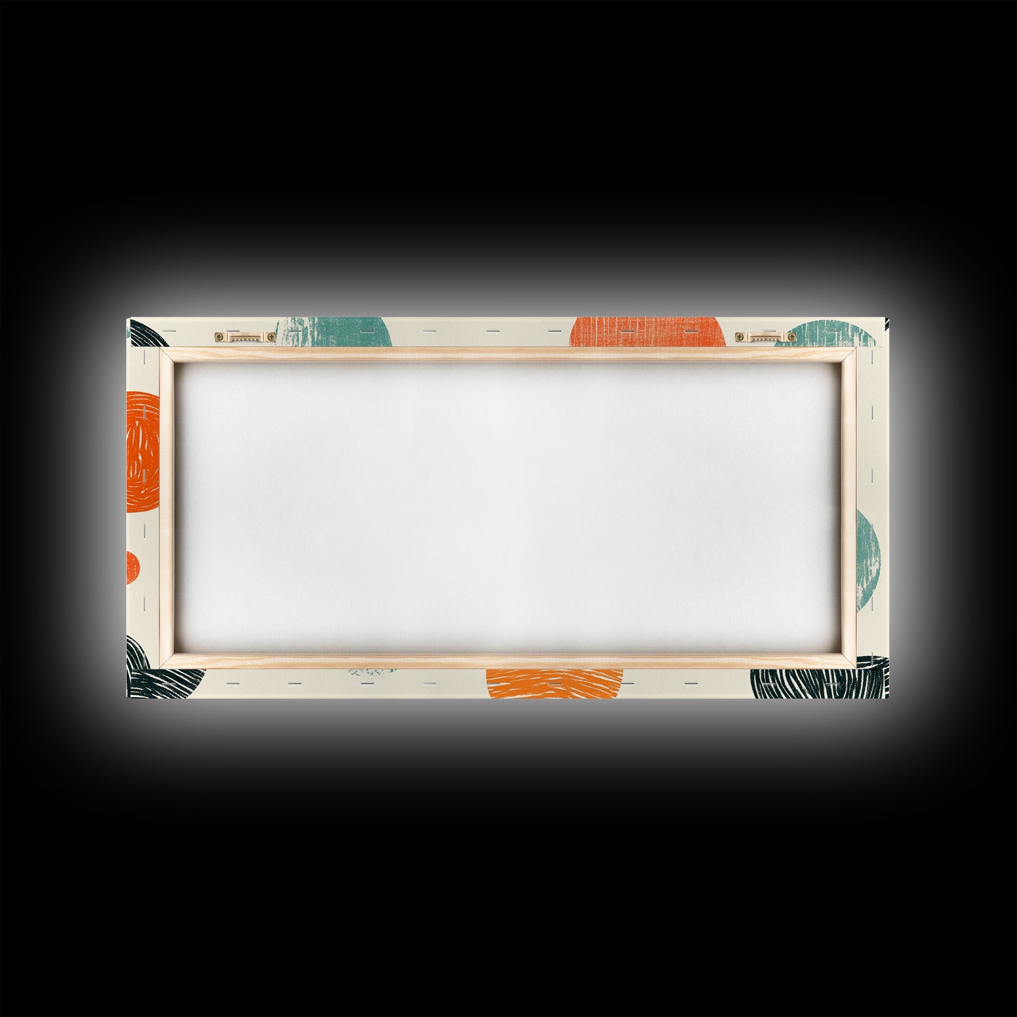 Mid-Century Modern Dots Framed Canvas Print, Preppy Home Decor, Retro 90s Style Wall Art