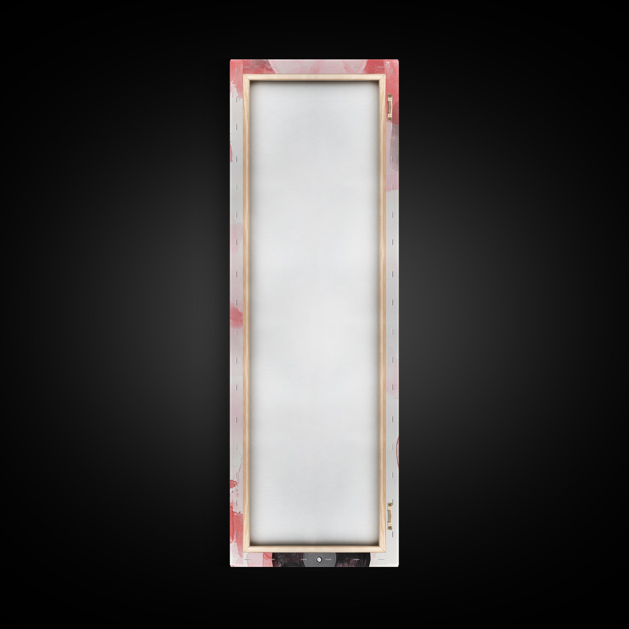 Abstract Vinyl Records Canvas Print, Retro Music Lover Wall Art, Light Pink Minimalist Art, Vertical Skinny Living Room Decor