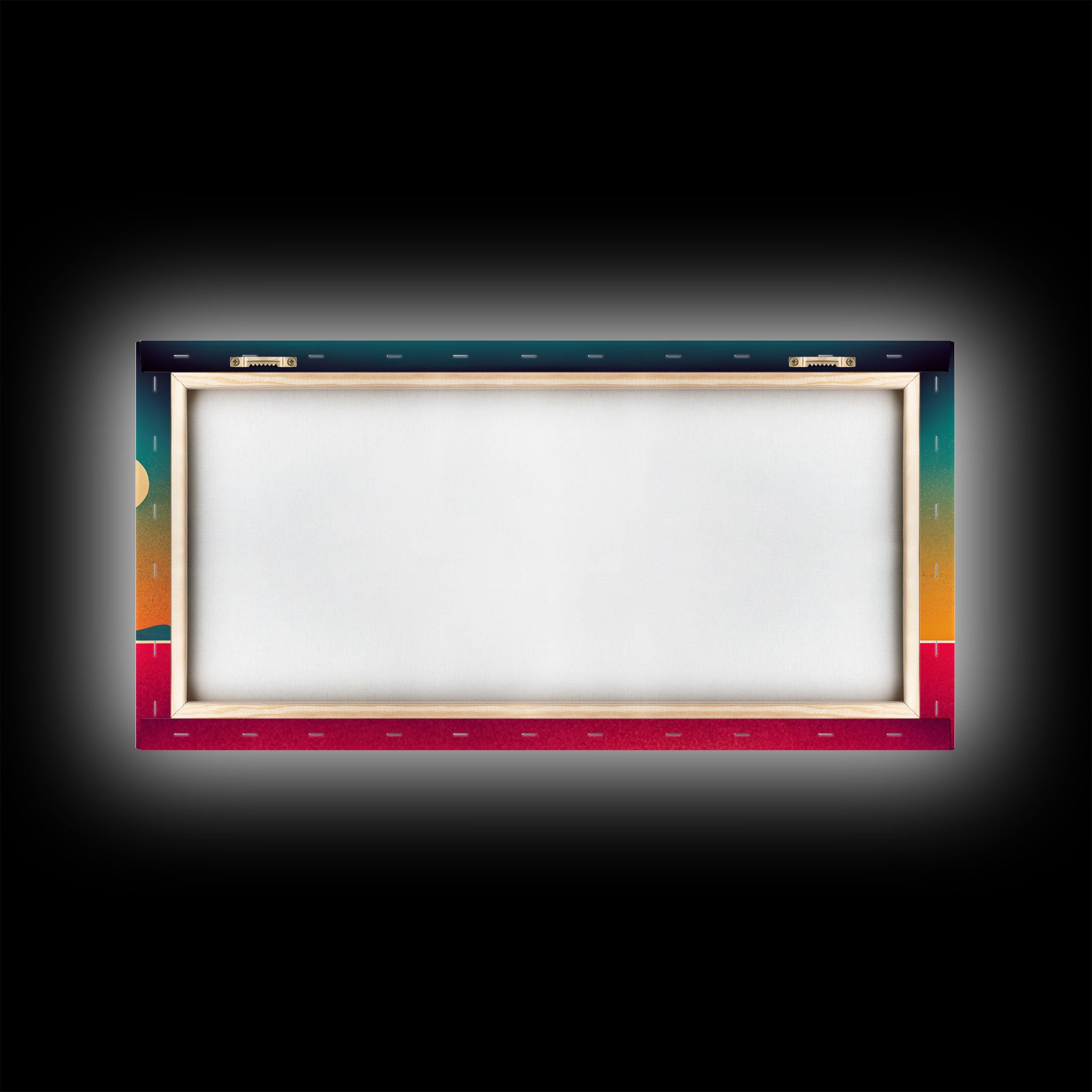 Art Deco Wall Decor, Wall Art, Framed Canvas Print, Retro Style Sunset Art, Scifi Wall Decor, 2 Suns