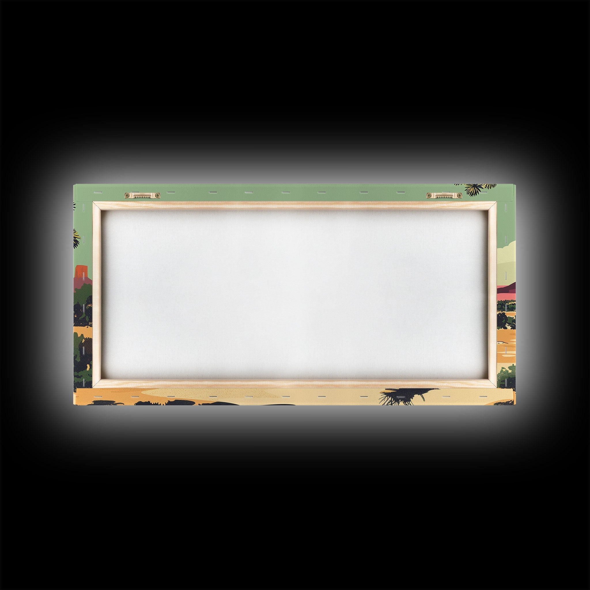 Retro Cowgirl with Red Car in Desert Landscape, Framed Canvas Print for Stylish Living Room Decor, Ideal Bedroom Wall Art