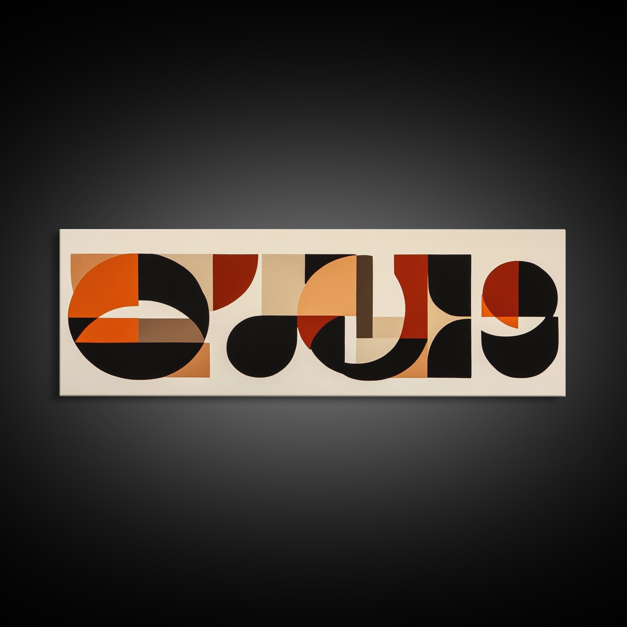 Neutral Wall Art, Earth Tones Mid-century Modern Inspired Geometric Patterns Wall Art, Home Decor, Above Bed Or Sofa Panoramic