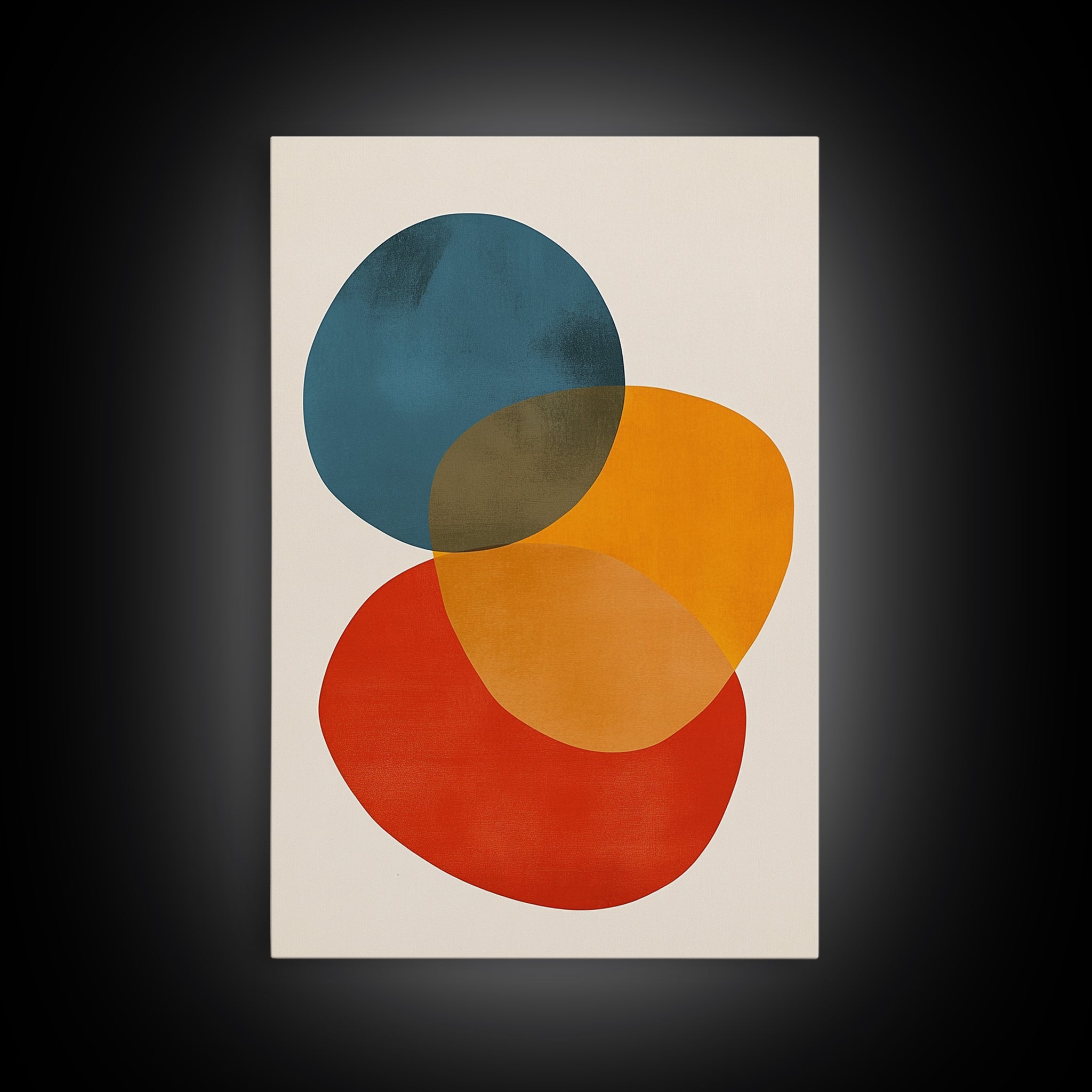 Large Abstract Canvas Wall Art Framed Canvas Print Modern Abstract Painting Colors and Shapes Retro Modern Art