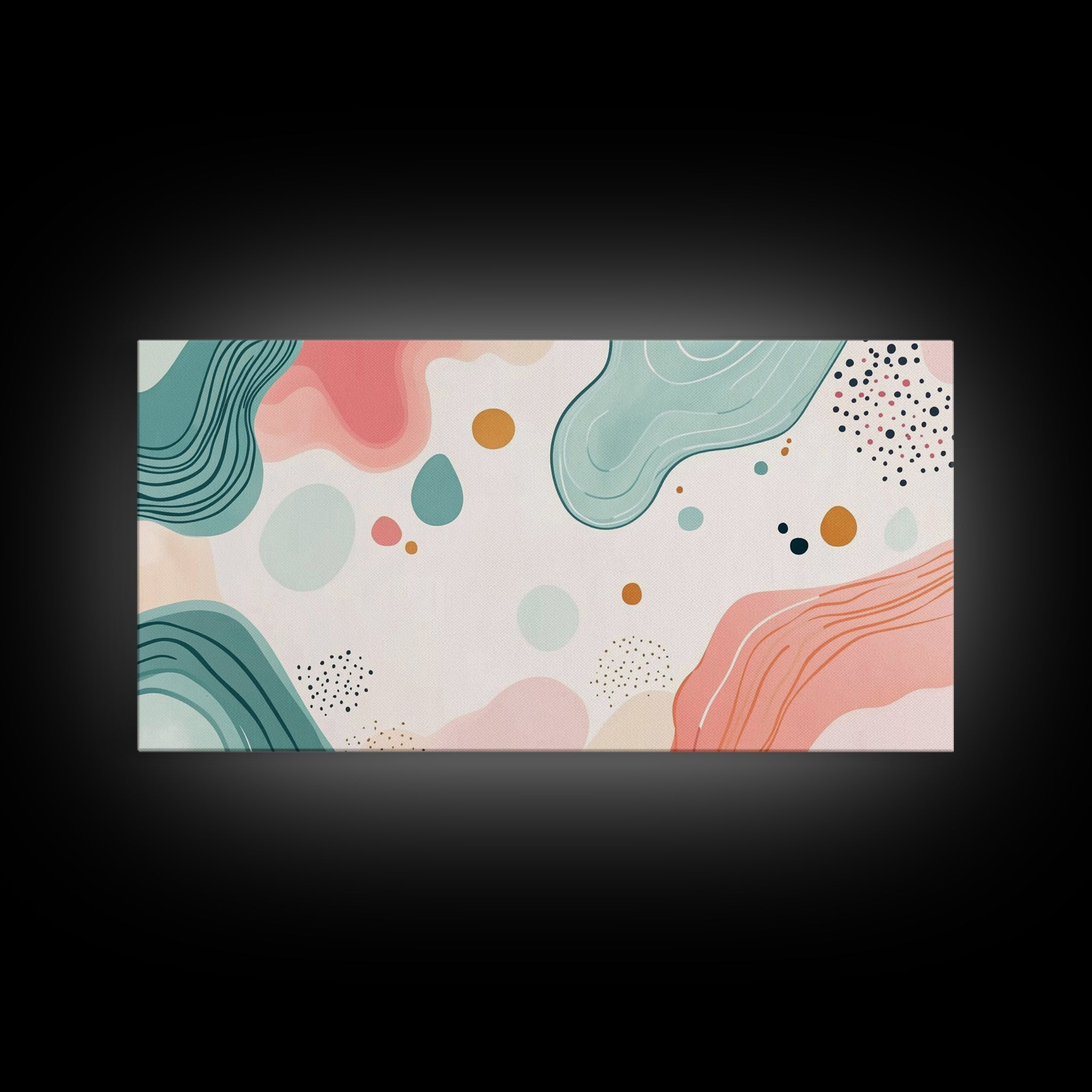 Abstract Retro Style 90s Inspired Wall Art, Modern Art on White Background