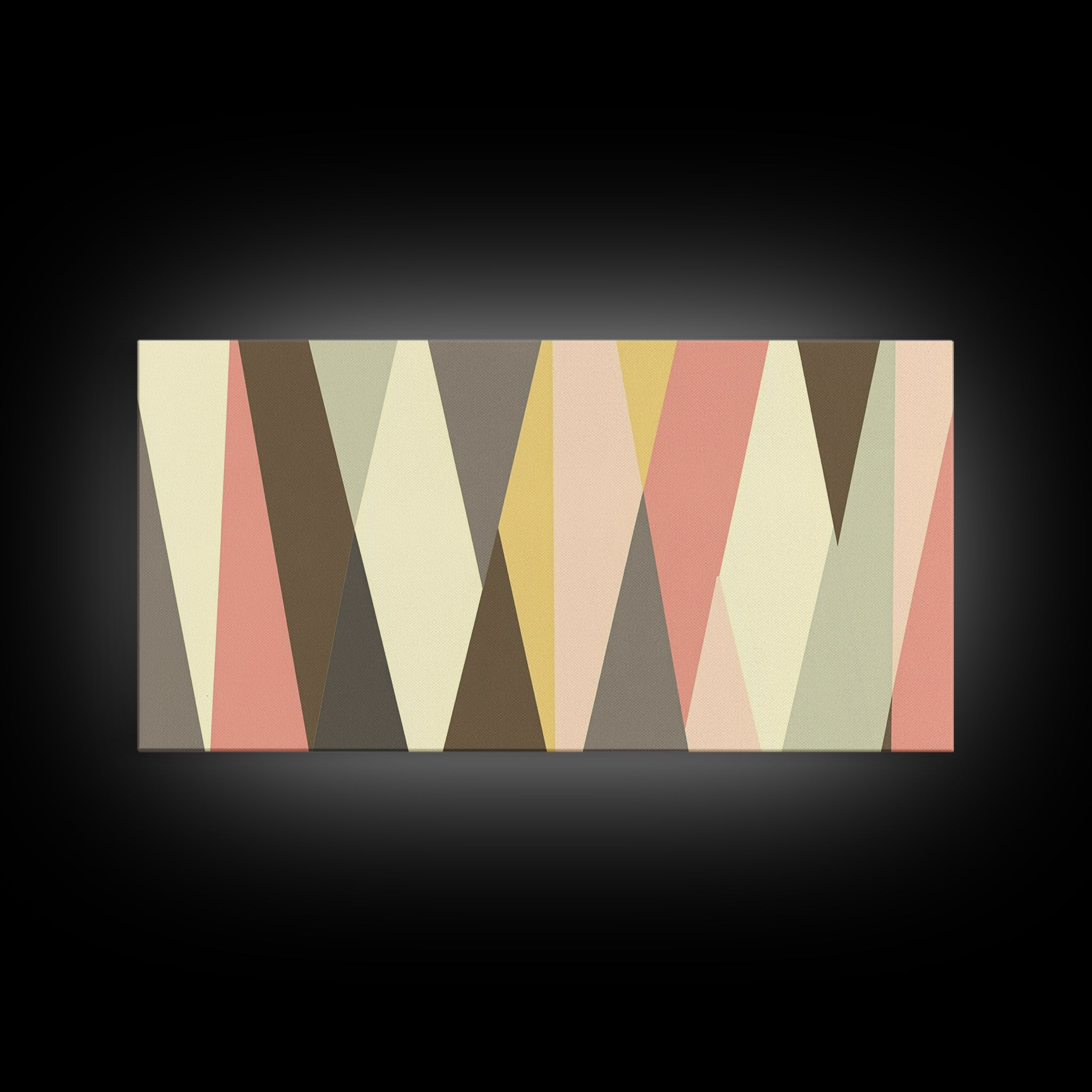 Mid Century Modern Abstract Geometric Shapes Wall Art, Diamonds and Chevrons, MCM Decor, Retro Living Room Art