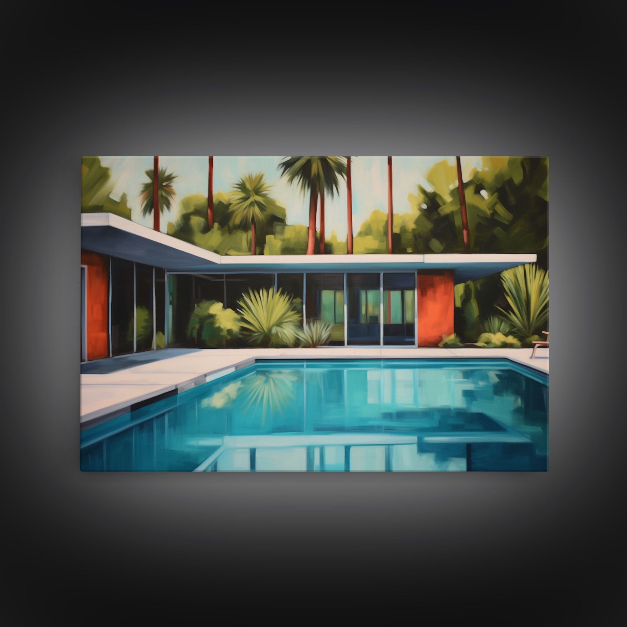 Mid Century Modern Wall Art, Mid Century House Print, Eames Era, Retro Art Print, Framed Wall Decor, MCM Architecture Study Wall Art