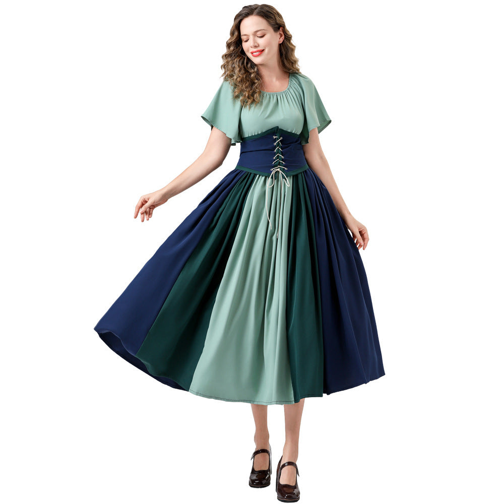 Halloween Costume Adult Medieval Vintage Renaissance European Court Women's Corset Dress Costume