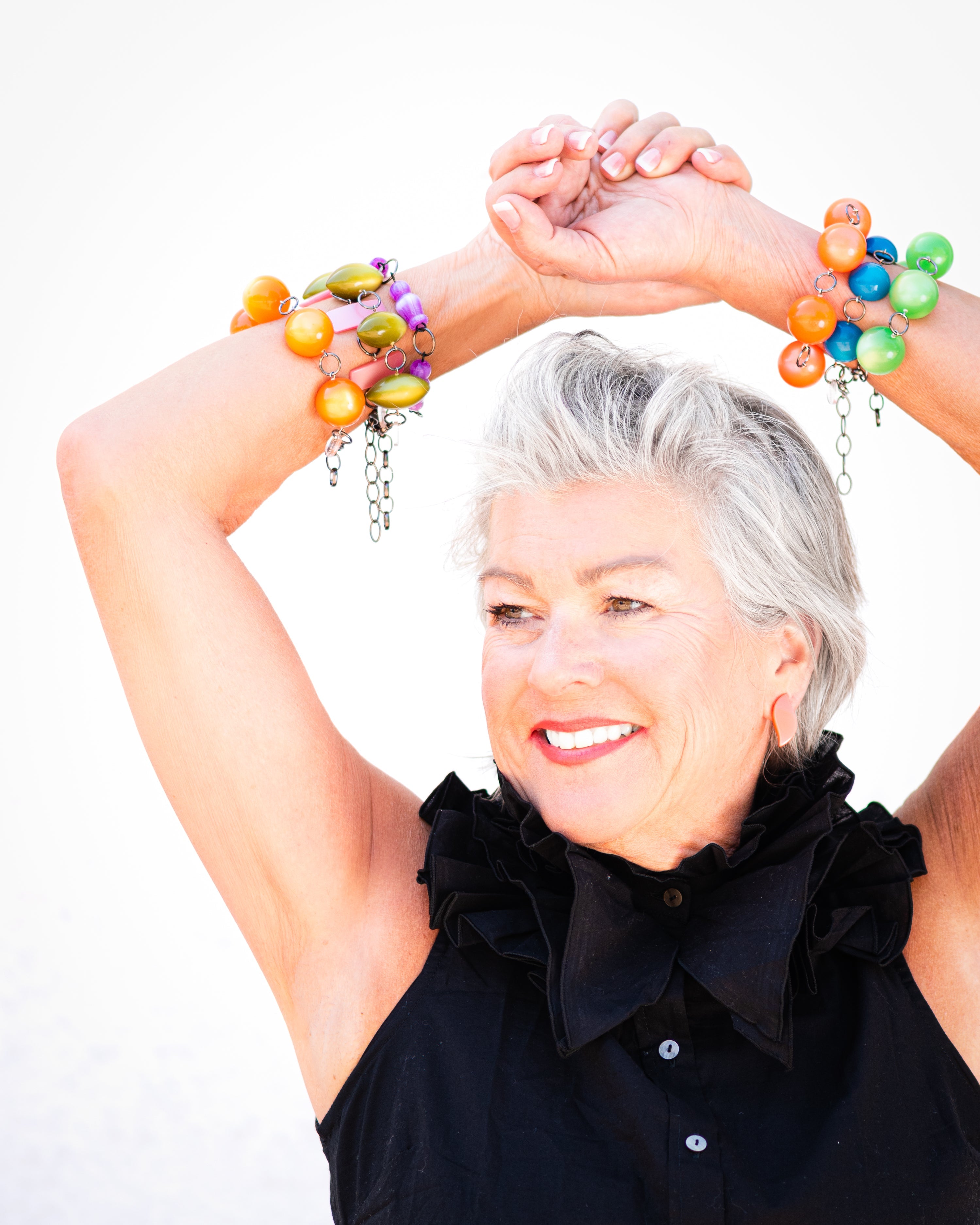 White Moonglow Round Stations Bracelet