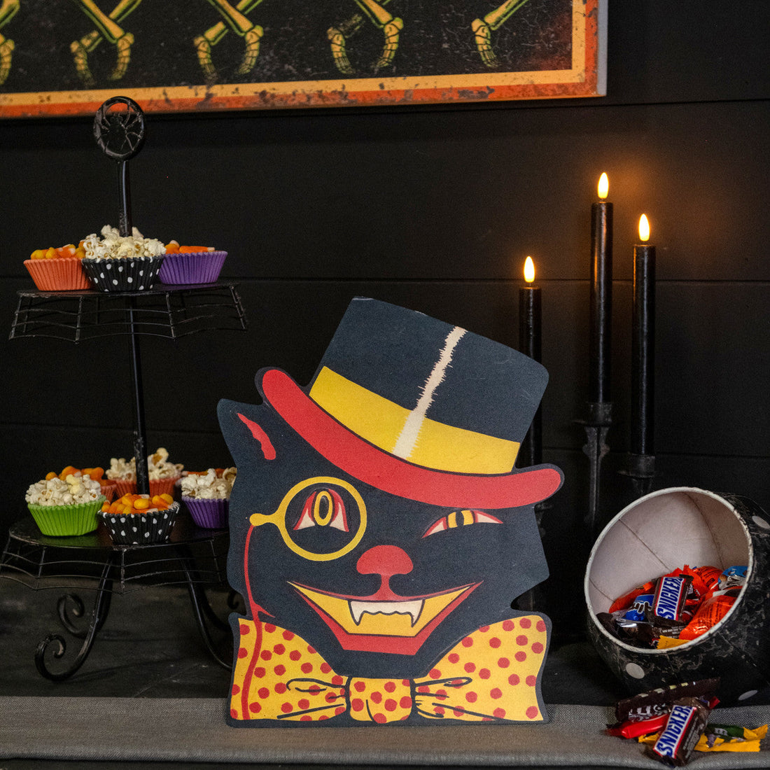 Retro Top Hat Cat Halloween Dummy Board