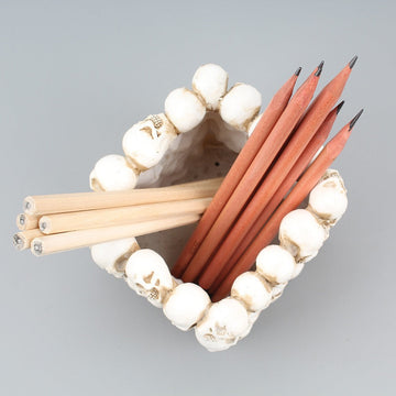 Square small skull pen holder storage desktop storage bucket home storage potted plants