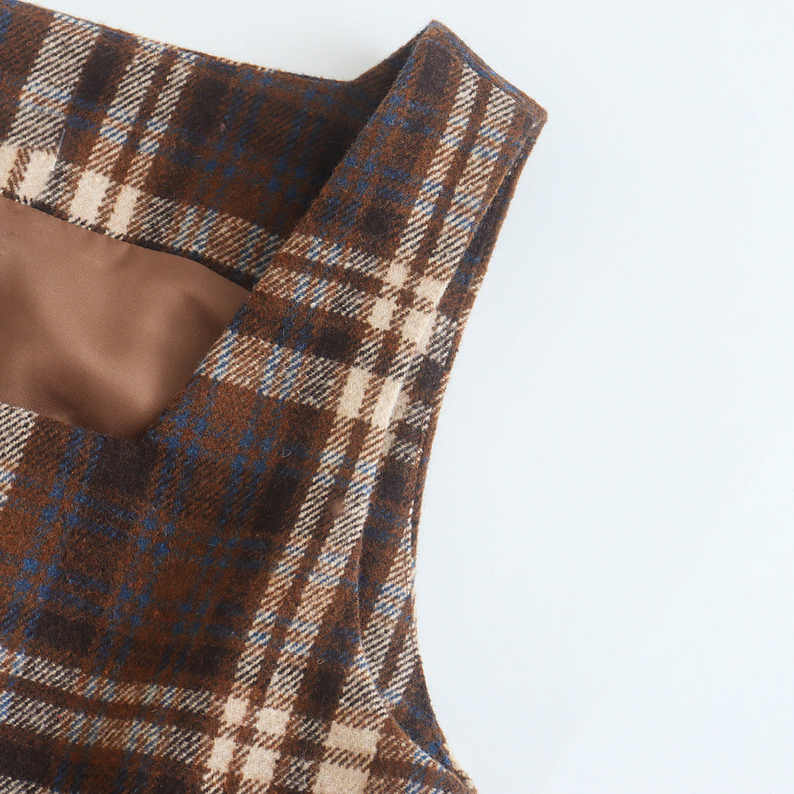 Vintage Forest Style Plaid Loose Dress