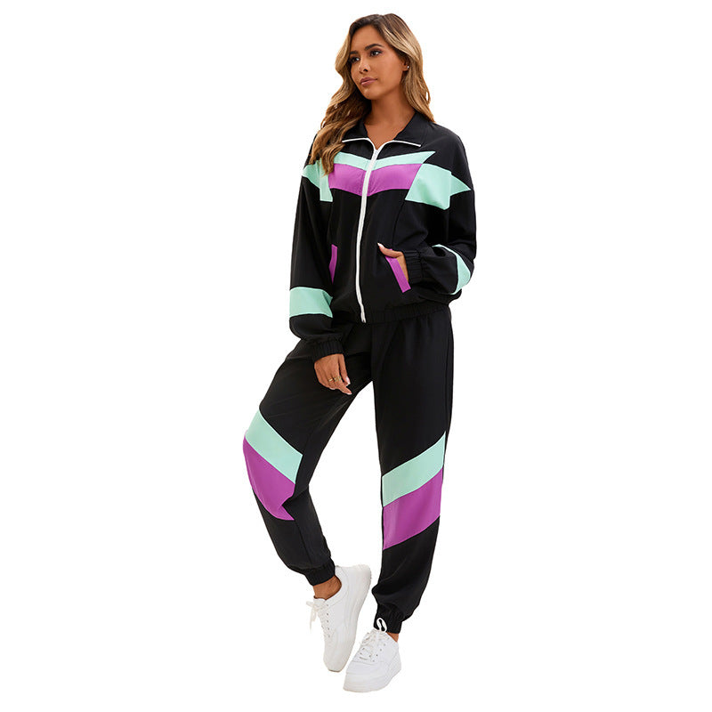 Hippie Disco Dance Costume Set 70s Retro Tracksuit Jacket and Pants for Men and Women Adult Party Wear