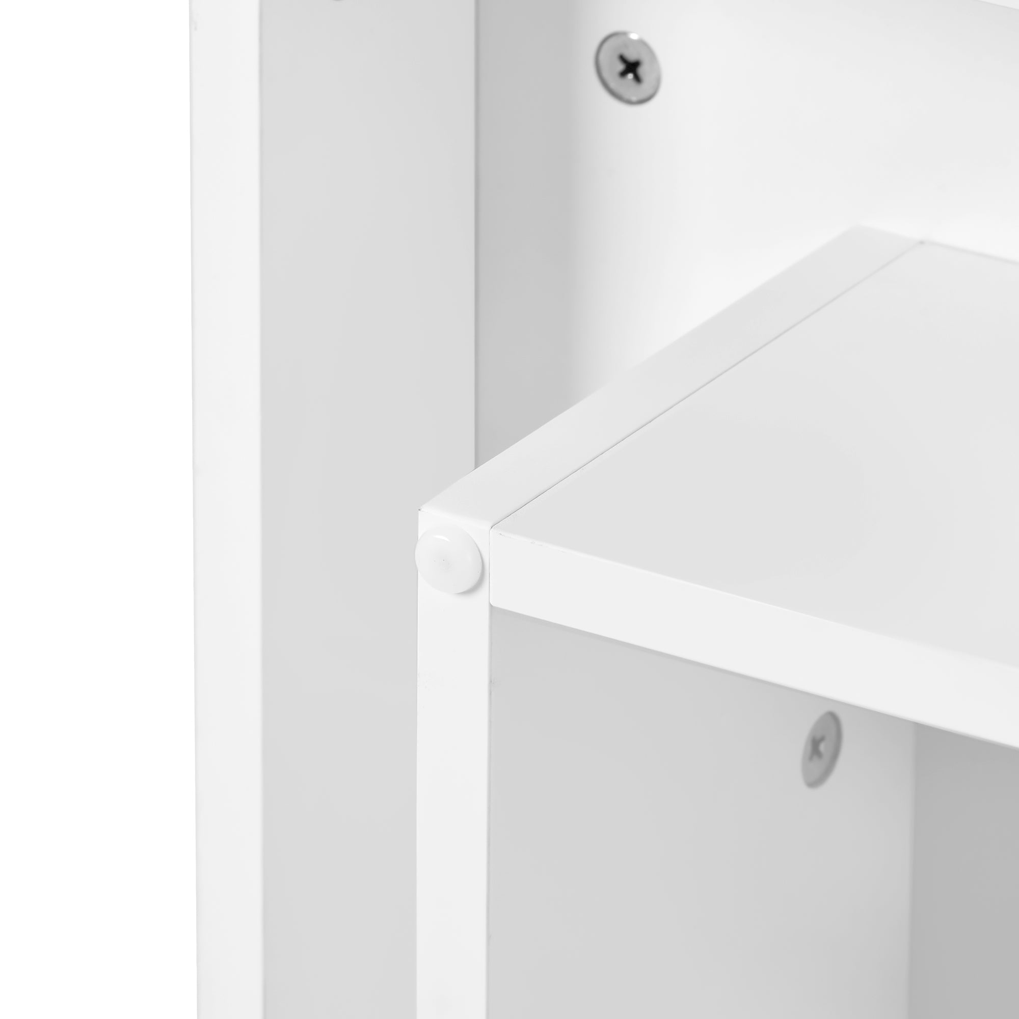 ON-TREND High Gloss Minimalist Design with LED Lights 2-Tier Square Coffee Table White