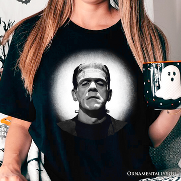 Frankenstein Spooky Portrait T-Shirt, Horror Villain Theme Halloween Tee