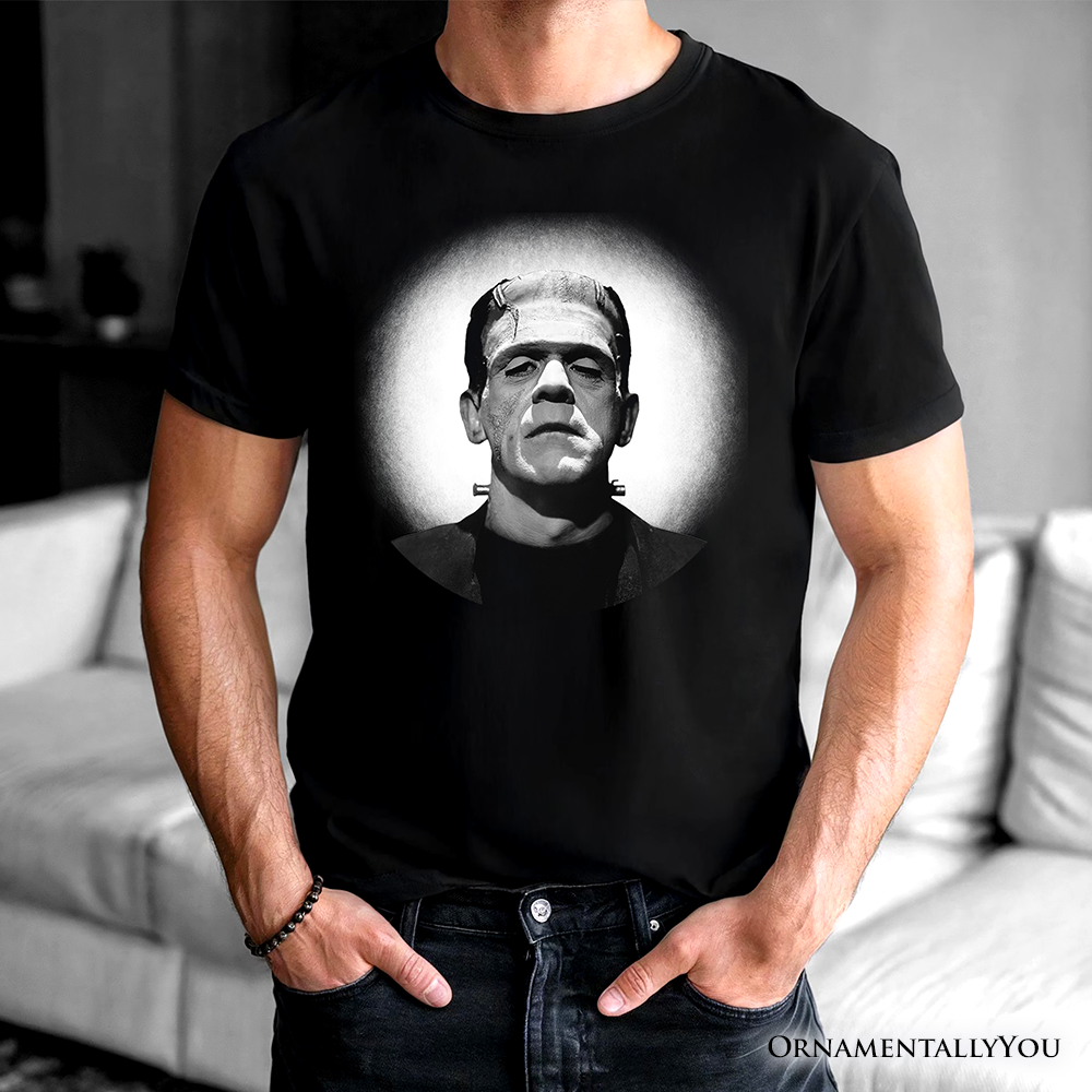 Frankenstein Spooky Portrait T-Shirt, Horror Villain Theme Halloween Tee