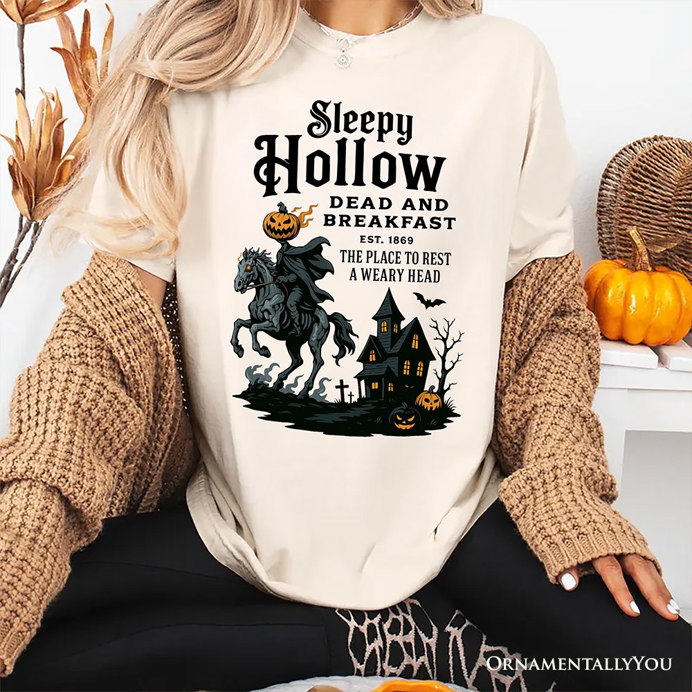 Headless Horseman Sleepy Hollow Halloween T-Shirt, Dead and Breakfast Retro Tee