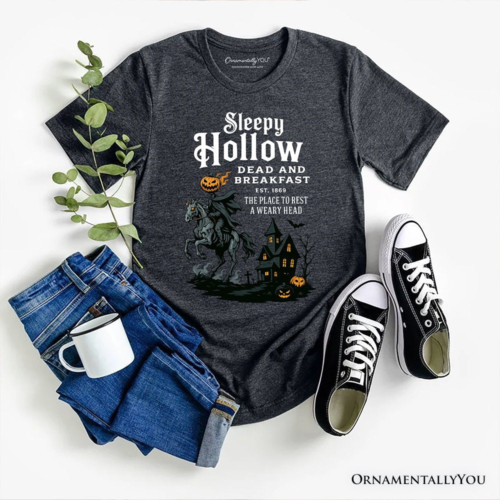 Headless Horseman Sleepy Hollow Halloween T-Shirt, Dead and Breakfast Retro Tee