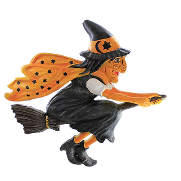 Retro Halloween Paper Mache Witch Wall Decor