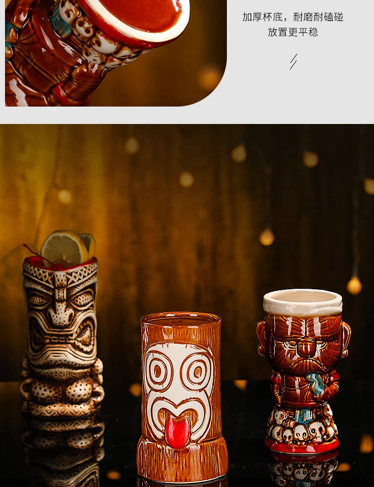 Polynesian Pop Retro Tiki Mug – Halloween & Cocktail Skeleton Edition