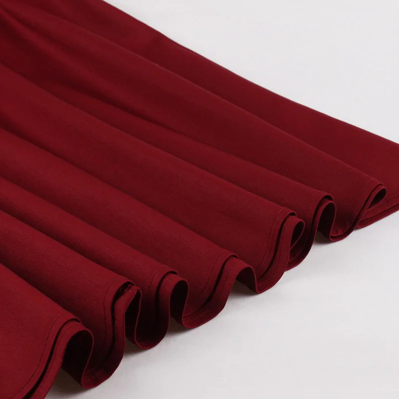 Contrast Trim Wrap Collar Fit & Flare Dress