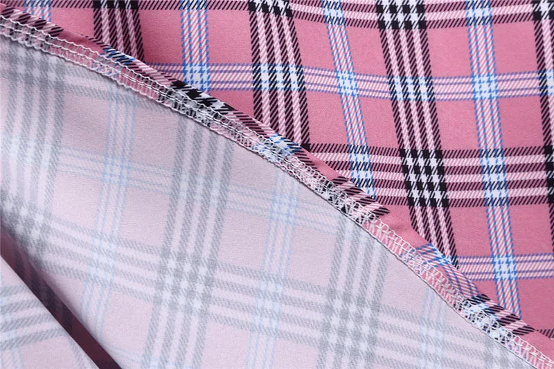 Short Sleeve Plaid Button Front Midi Dress with Belt