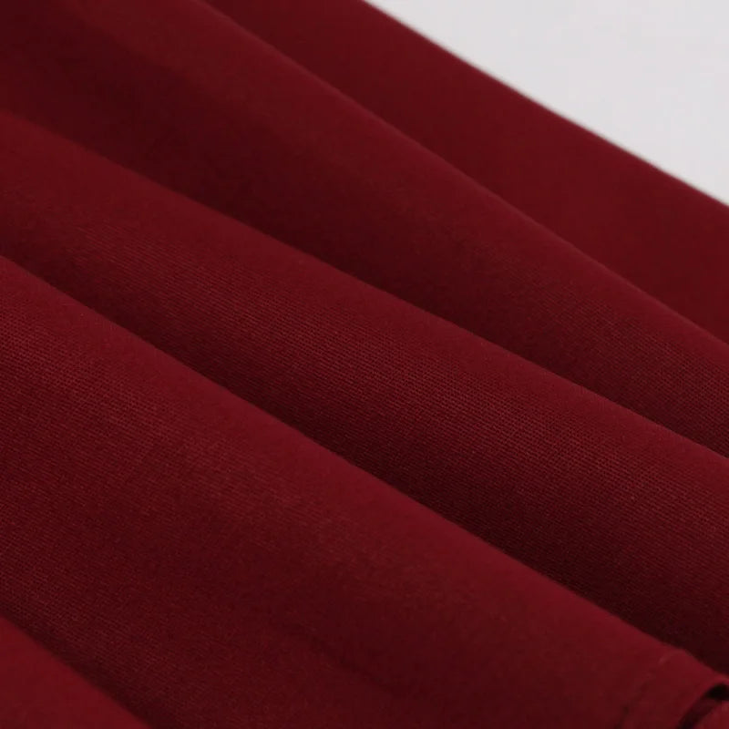 Contrast Trim Wrap Collar Fit & Flare Dress
