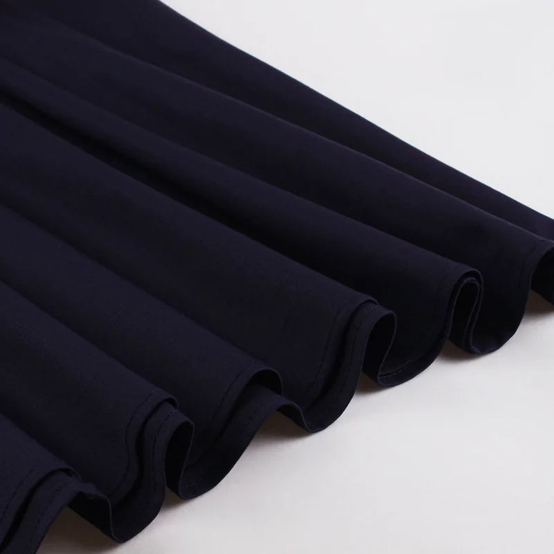 Contrast Trim Wrap Collar Fit & Flare Dress