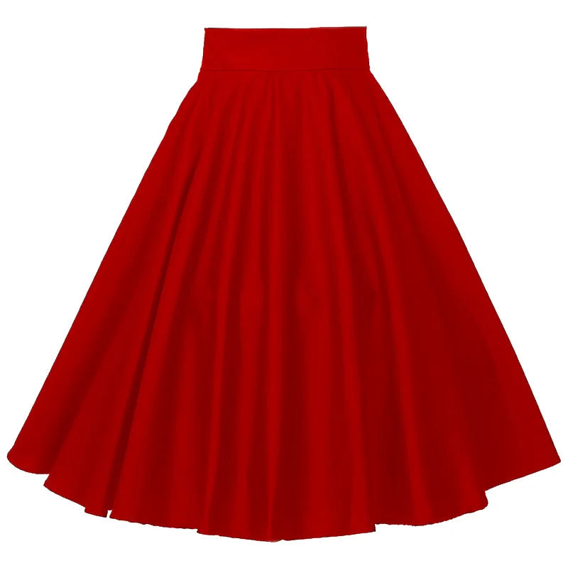 High Waist A Line Midi Skirt