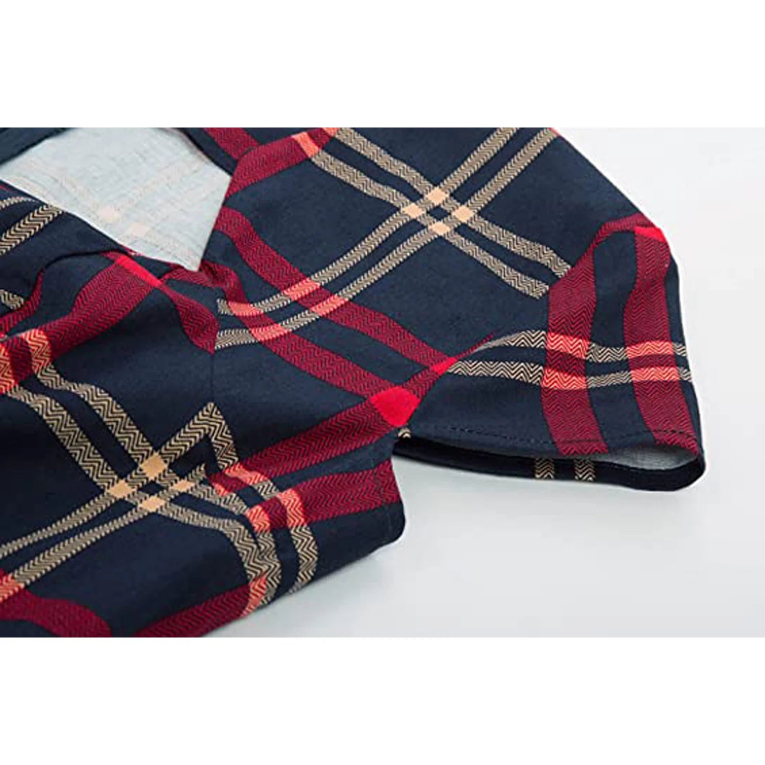 Short Sleeve Plaid Sheath Midi Dress