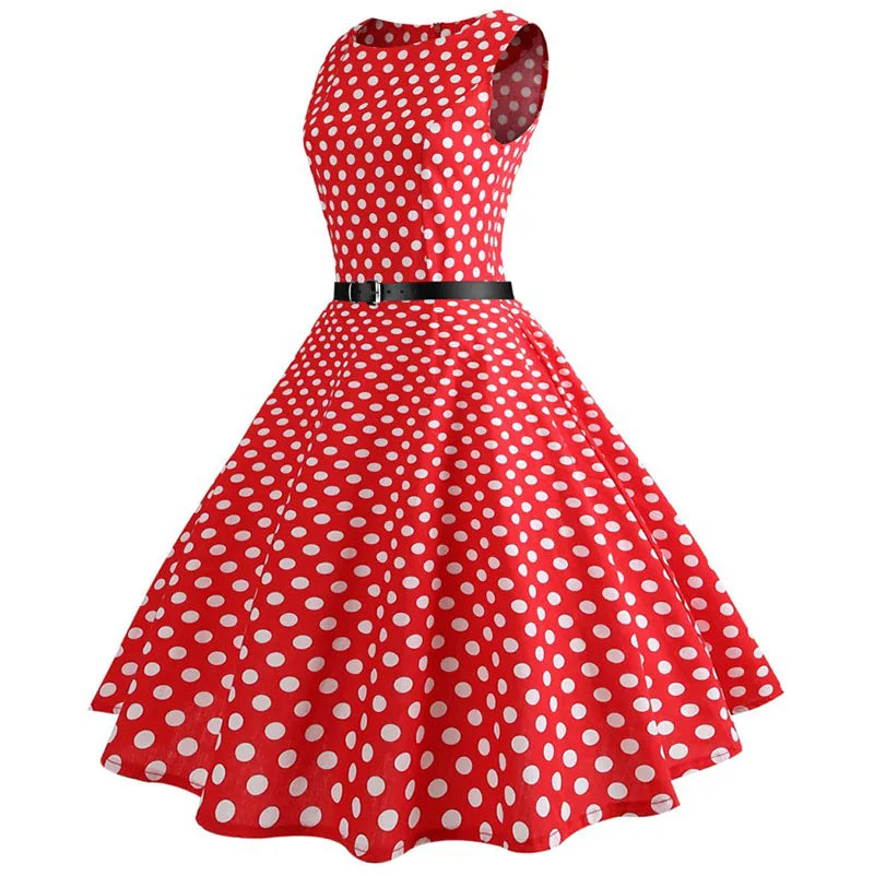 Floral Print Women Summer Dress Hepburn 50s 60s Retro Swing Vintage Dress A-Line Party Dresses With Belt jurken
