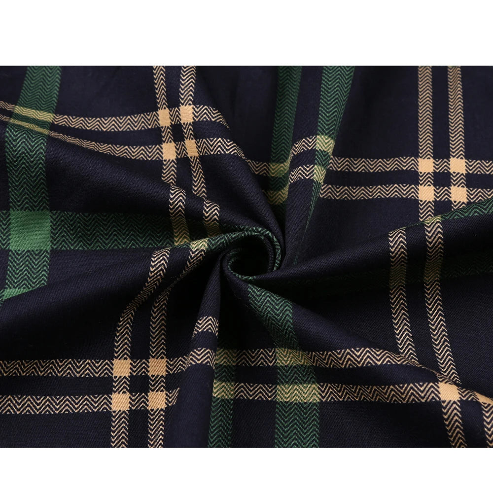 High Waist Plaid A Line Midi Skirt