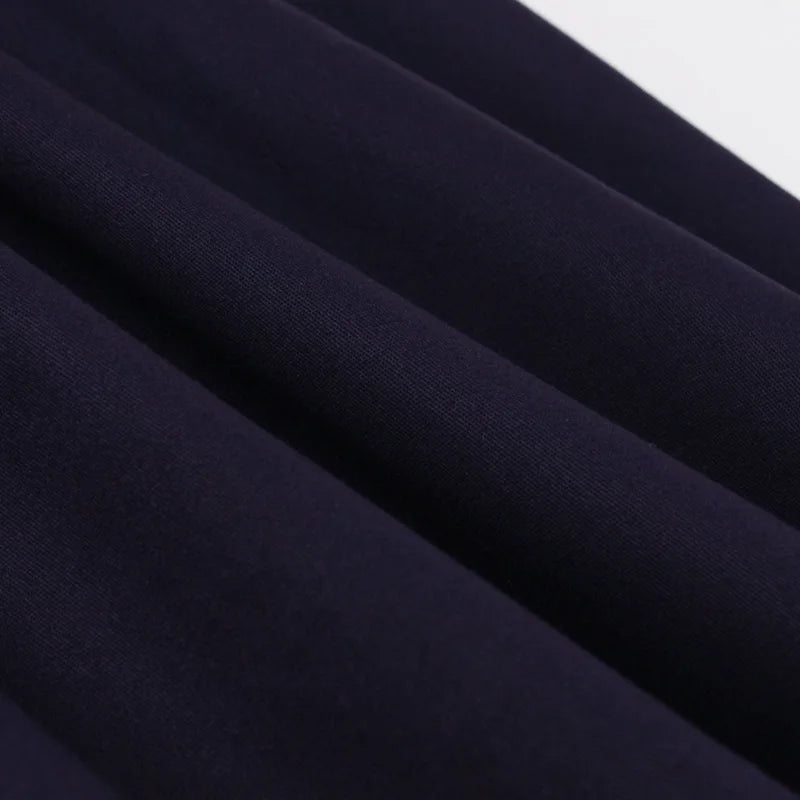 Contrast Trim Wrap Collar Fit & Flare Dress