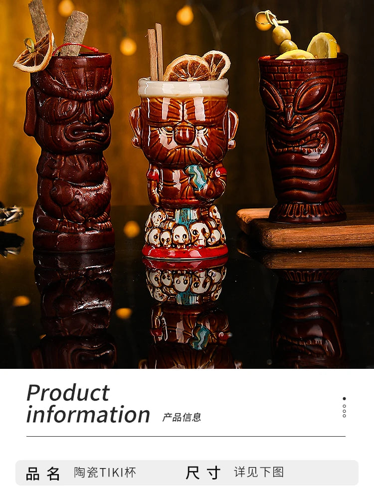 Polynesian Pop Retro Tiki Mug – Halloween & Cocktail Skeleton Edition