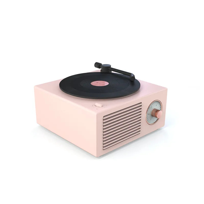 Retro Bluetooth Speaker Vinyl Record Player Bluetooth Audio Wireless Mini Portable Small Cannon Multifunctional