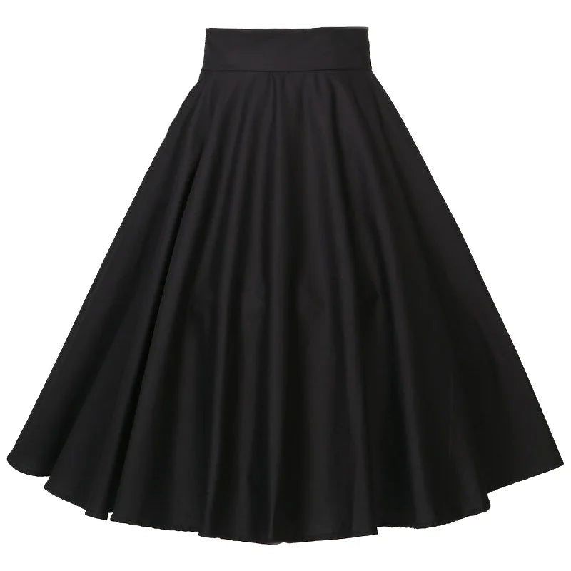 High Waist A Line Midi Skirt