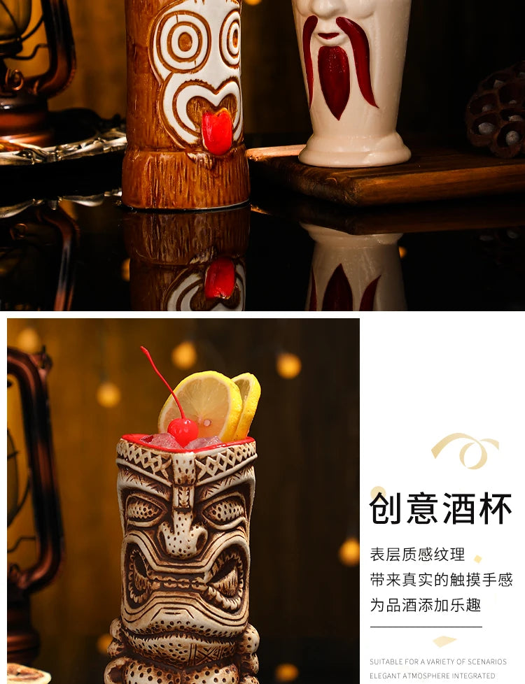 Polynesian Pop Retro Tiki Mug – Halloween & Cocktail Skeleton Edition