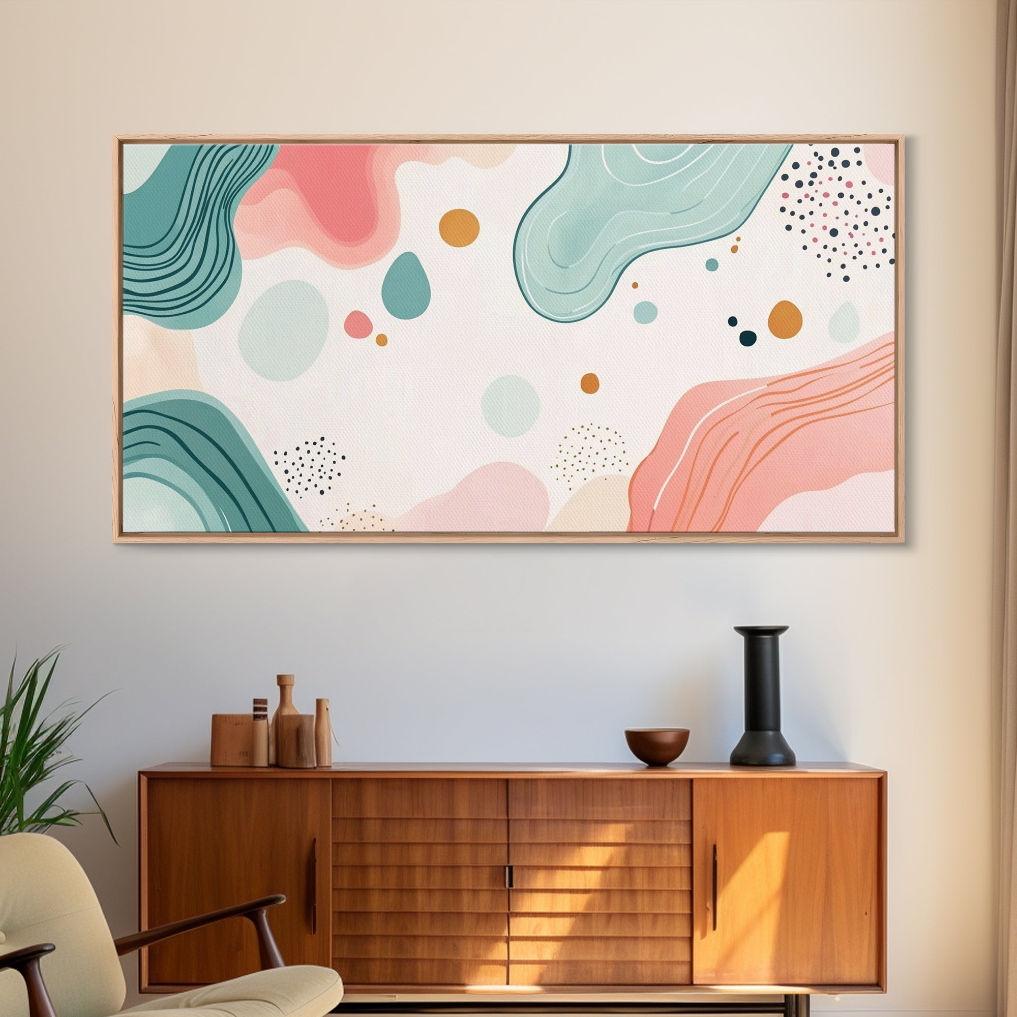 Abstract Retro Style 90s Inspired Wall Art, Modern Art on White Background