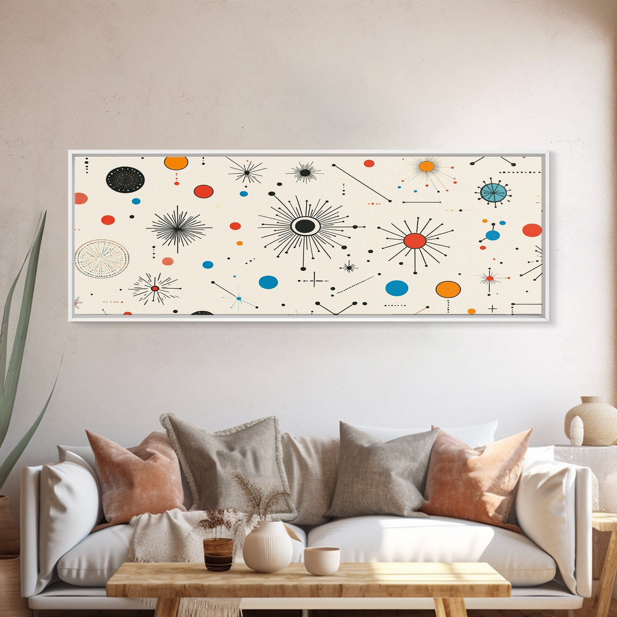 Retro Star Pattern Wall Art Print, Canvas Print, Trendy Art, Eclectic / Kitsch Decor, Midcentury Modern Nursery Decor, Cute Art for Kid's Room