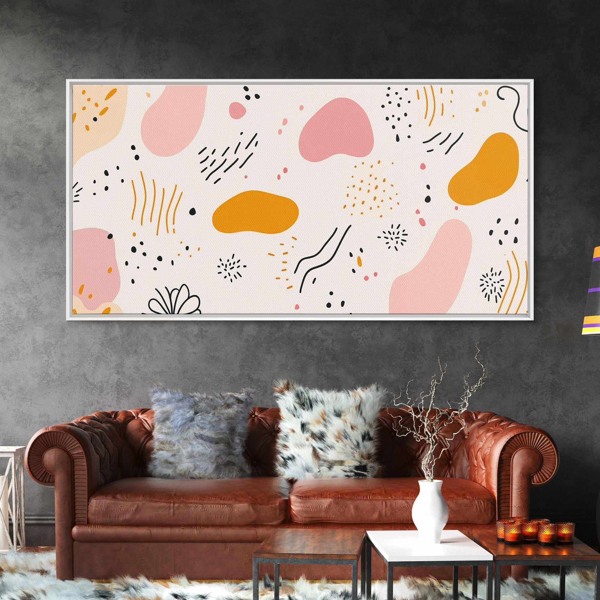 Mid Cenutry Modern Retro 90s Inspired Shopping Mall Wall Art Canvas Print, Abstract Art, Horizontal Canvas Ready To Hang