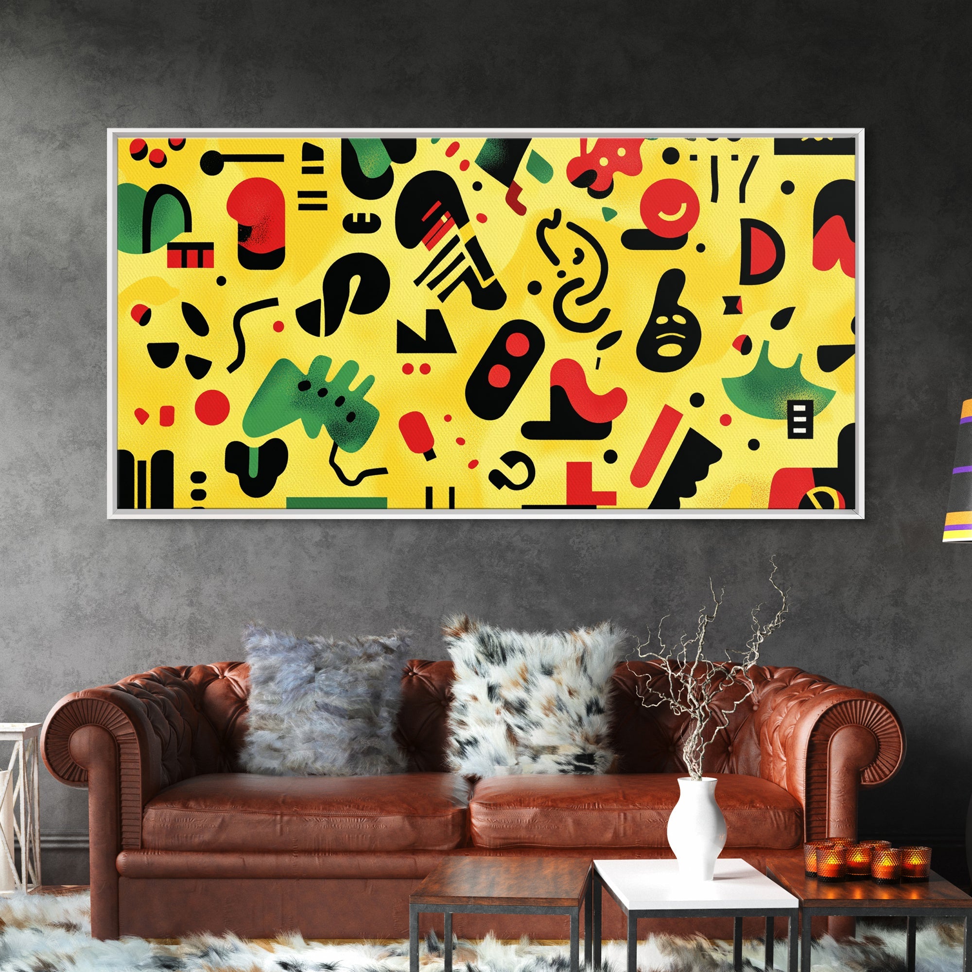 Boy's Room Or Nursery Room Wall Art Framed Canvas Print, Retro 90s Style Wall Art, Kid's Room Wall Art