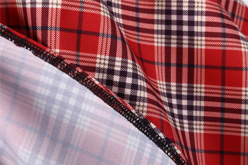 Short Sleeve Plaid Button Front Midi Dress with Belt