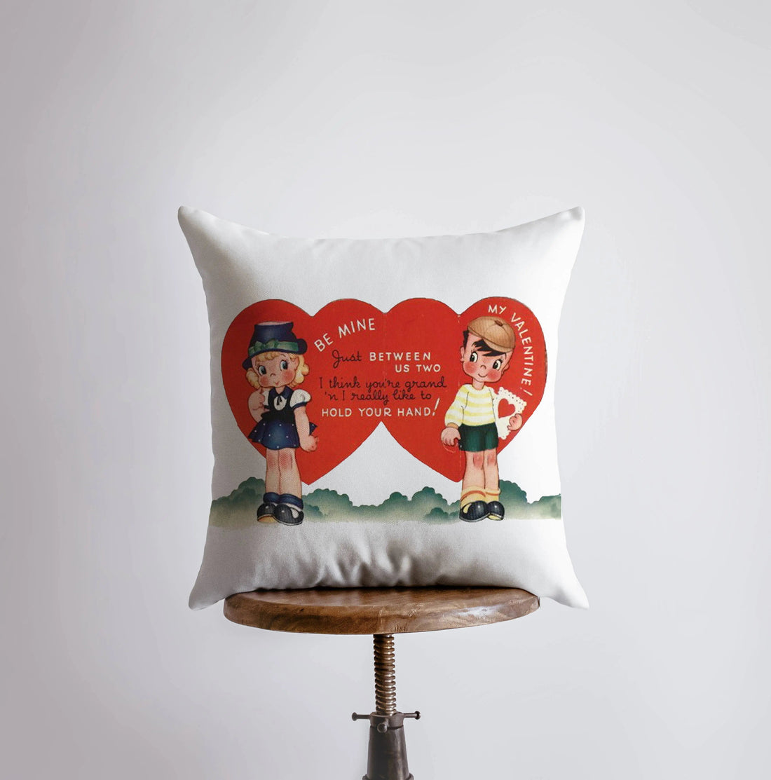 Hold my Hand Vintage Valentines | Pillow Cover | Throw Pillow | Valentines Day Gifts for Her | Valentines Day | Room Decor | Love You by UniikPillows