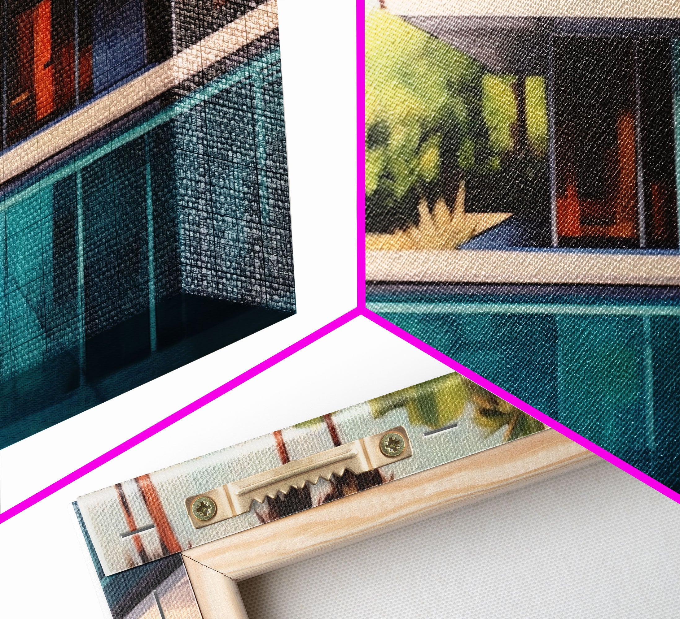 The Pool House, Mid Century Modern Decor, Framed Wall Art, Architectural Print, Retro Art, Swimming Pool Art, Framed Painting