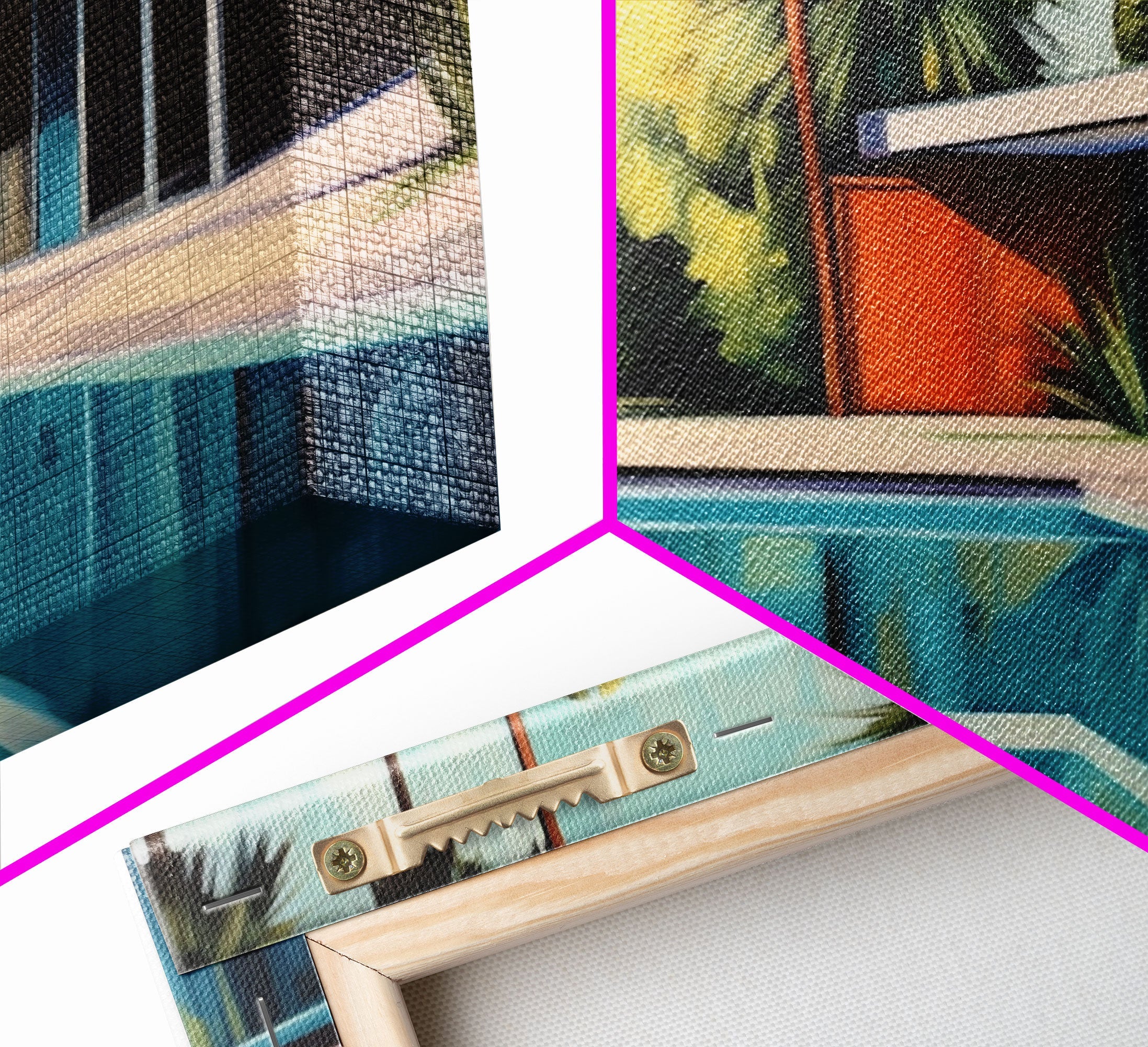 The Pool House, Mid Century Modern Decor, Framed Wall Art, Architectural Print, Retro Art, Swimming Pool Art, Framed Painting