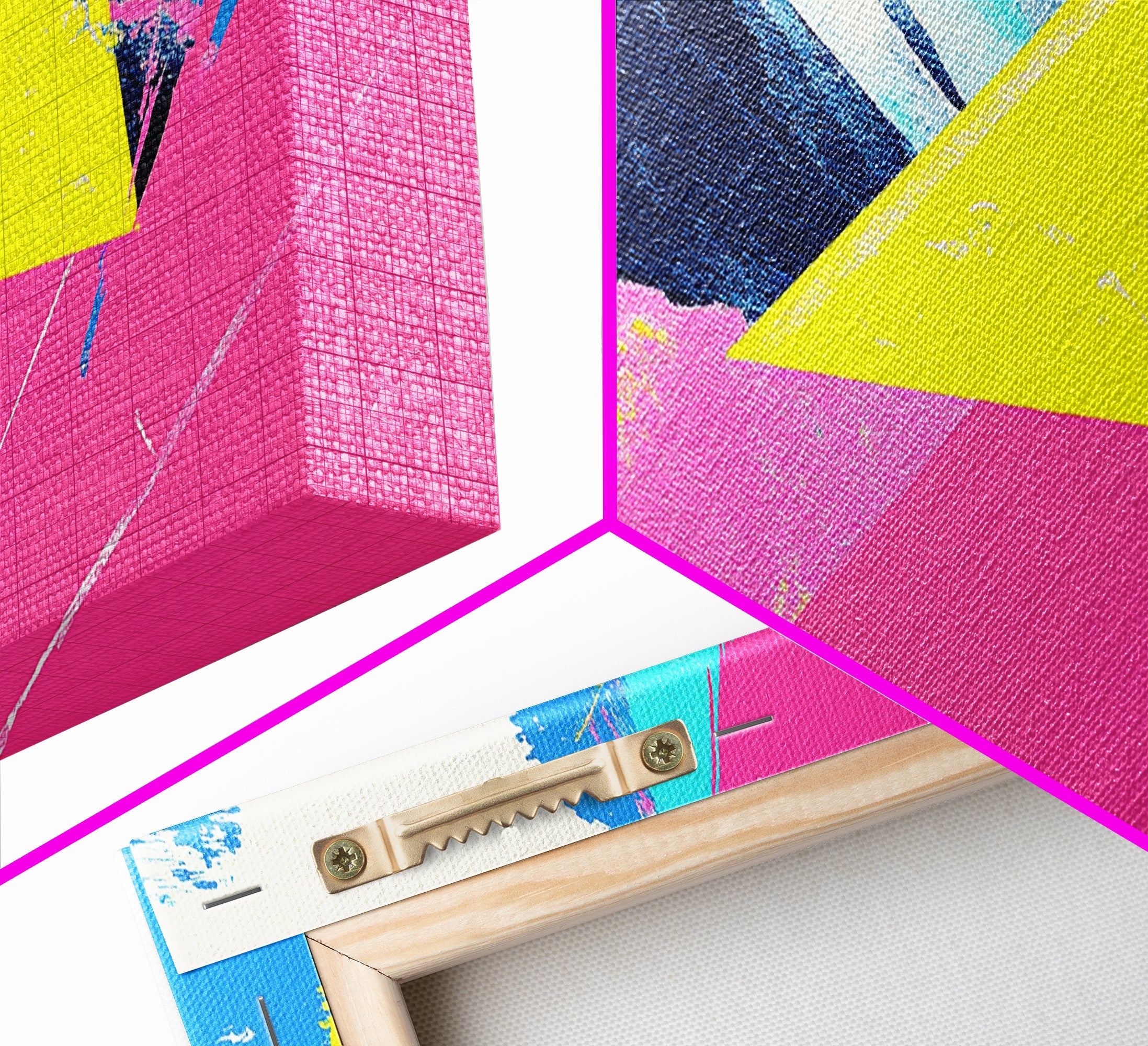Vaporwave Abstract Wall Art, Canvas Print, Retro 80s Vibe Home Decor, Pink and Turquoise Wall Art, Oversized Art