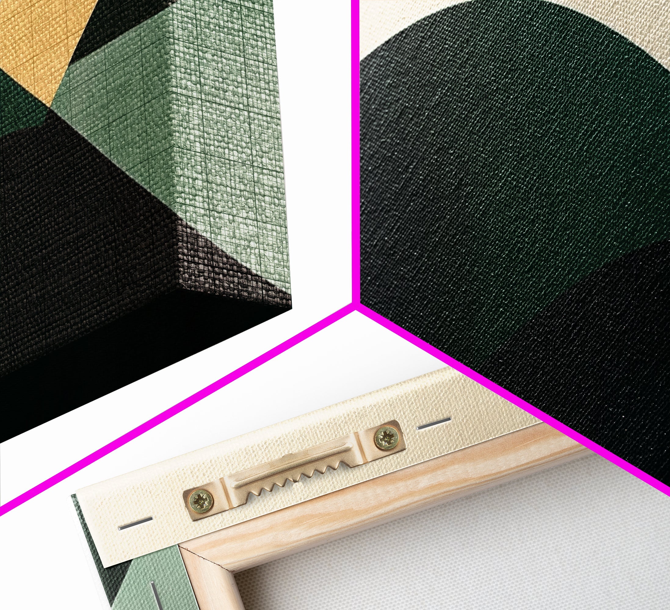 Abstract Mid-Century Modern Geometric Shapes Wall Art, Framed Canvas Print, Mid Century Modern Home Decor, Above Sofa or Bed Boho Art