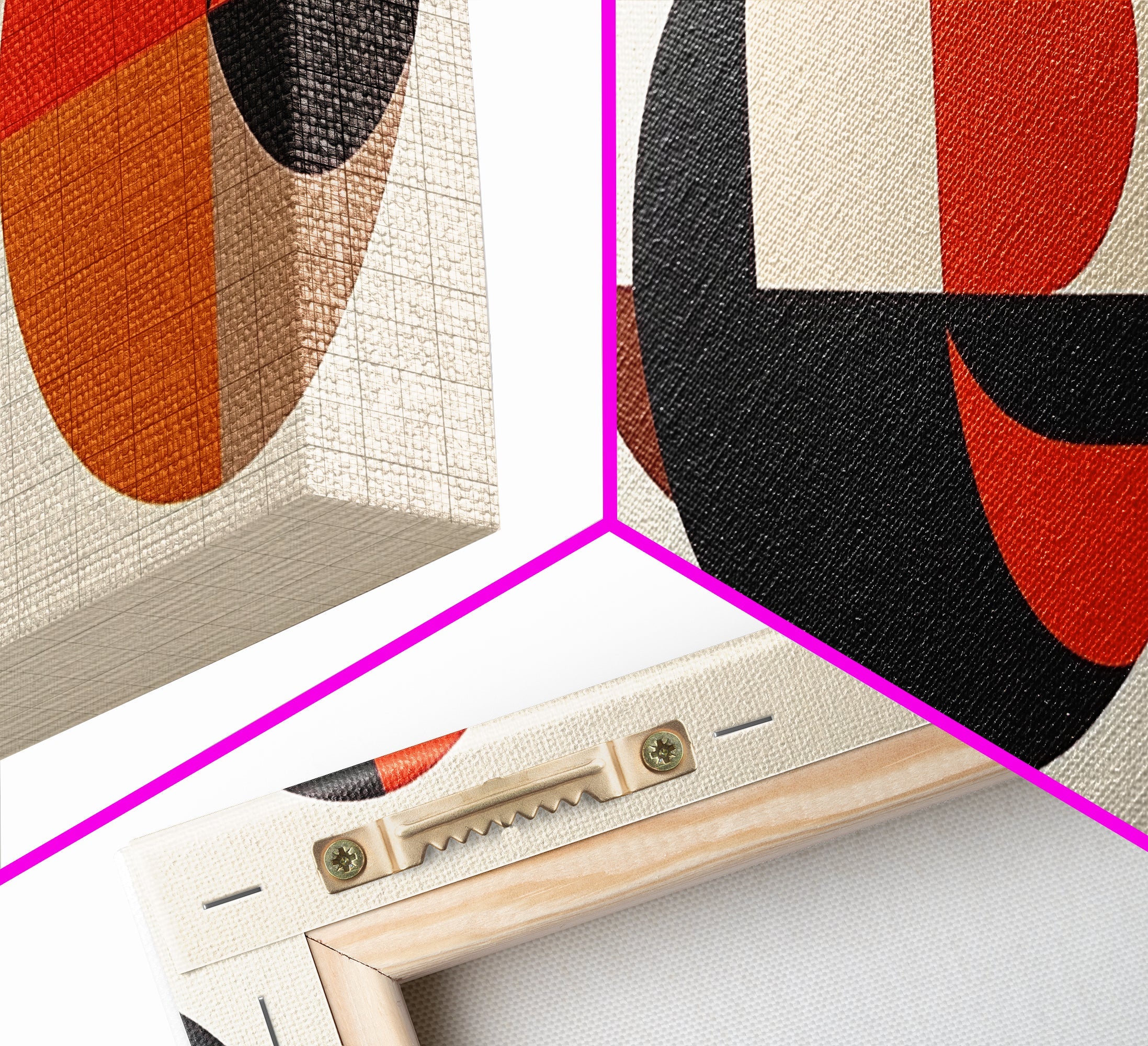 Abstract Art Deco Inspired Wall Art, Triangles and Circles, Geometric Pattern Wall Art, MCM Home Decor, Extra Wide Oversized Art